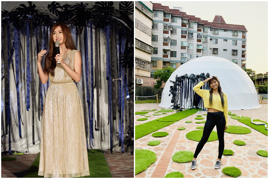 翁滋蔓與祈錦鈅開心擔任「嘉義穹頂國際影展」的開幕嘉賓。（嘉義縣文化觀光局提供）