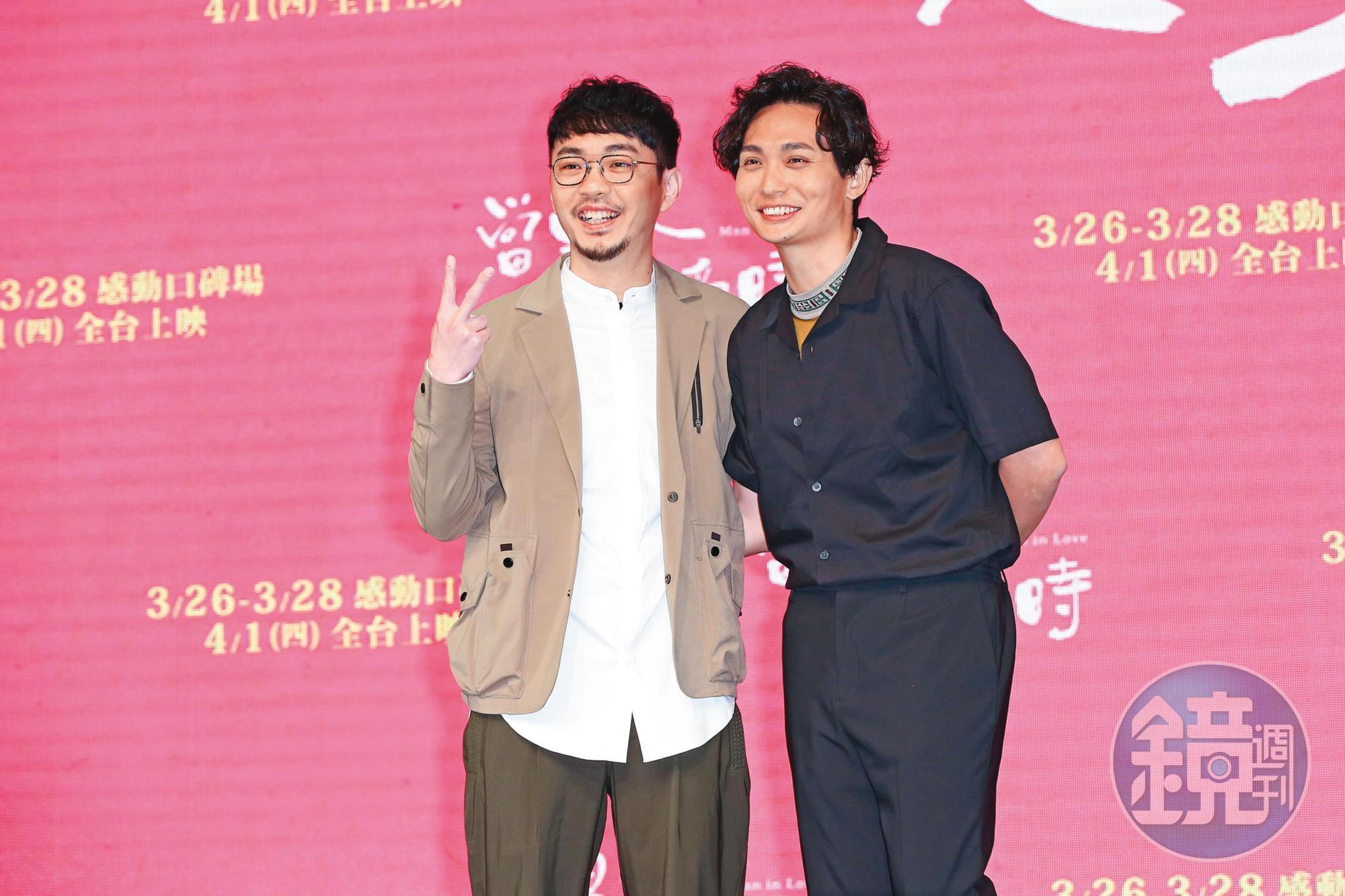 監製程偉豪（左）和導演殷振豪（右）都從拍婚攝、MV實務苦出頭，合作起來更有默契。