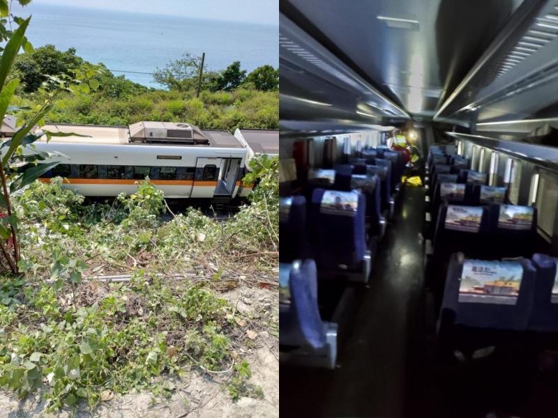 其他也在事故列車上的網友目前已從車廂內逃出。（翻攝自Dcard）