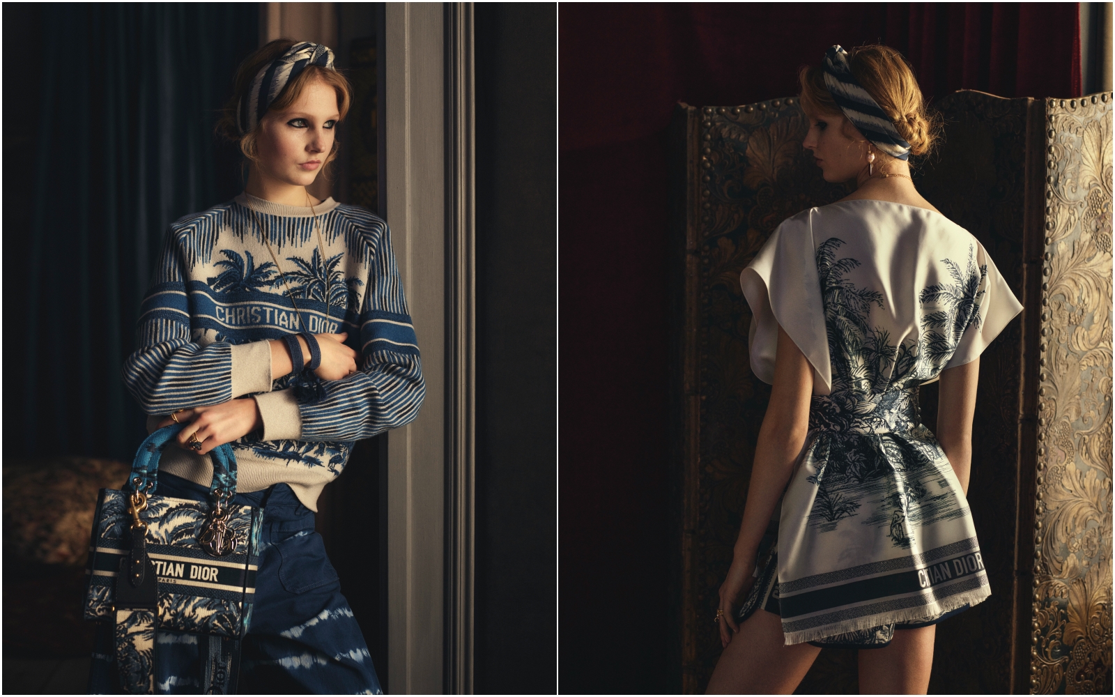 DIOR Palms系列運用棕櫚樹印花，為春夏季節打造出優雅又無拘無束的浪漫風情。（DIOR提供）