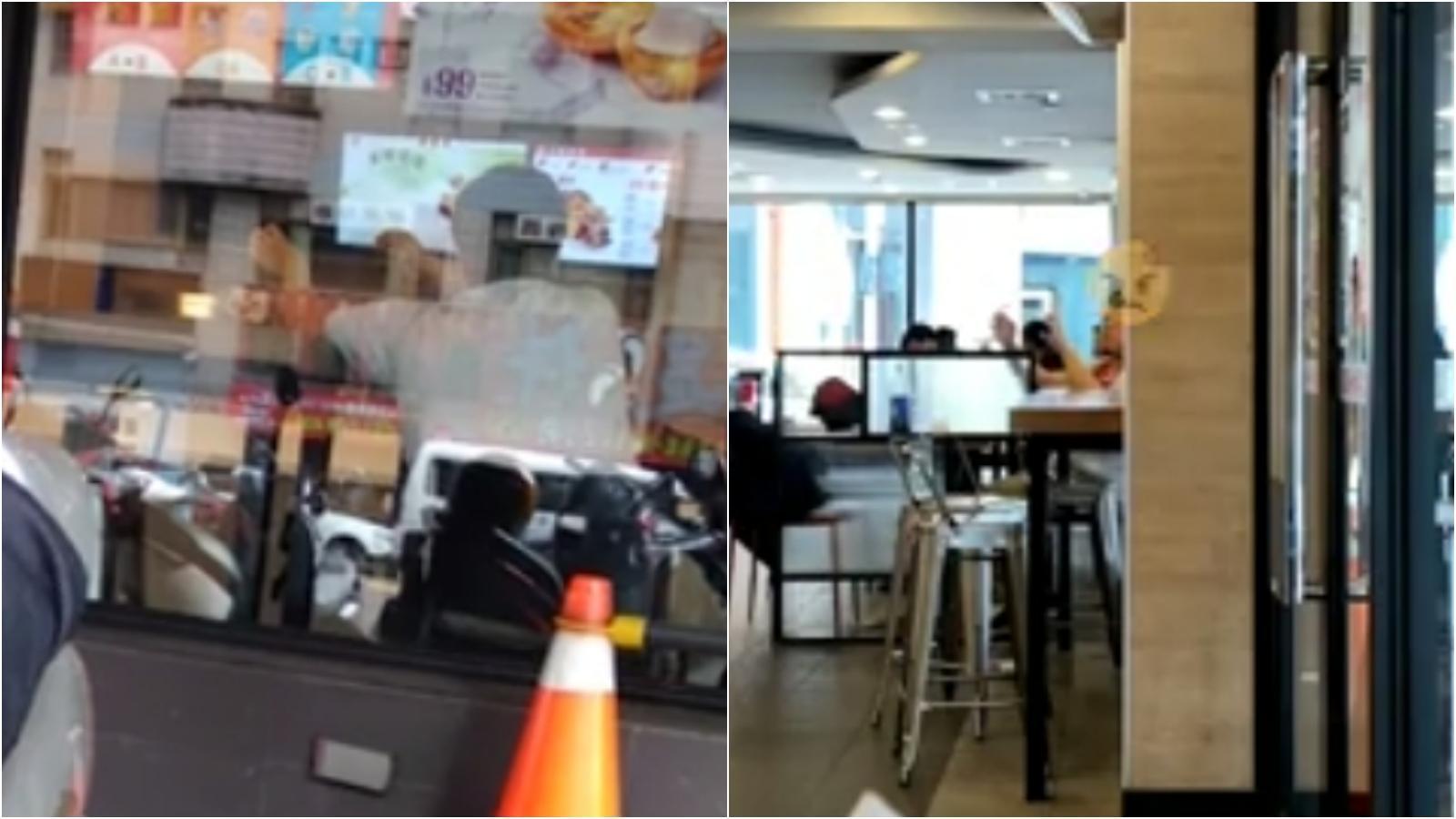 網友自稱在肯德基被誤會性騷擾，其他人po出影片還原現場。（翻攝自Dcard）