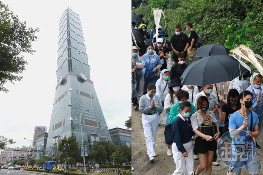台鐵發生太魯閣號出軌意外造成50死,家屬紛紛赴花蓮招魂,台北101也宣布晚間將在大樓外牆點燈祈福。