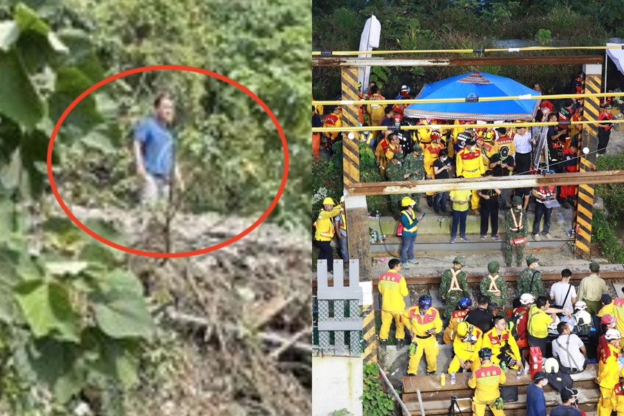 台鐵太魯閣號因為撞上工程車出軌釀50死,目前救災人員仍在花蓮全力搶救及搶通中,工程車所屬公司負責人李義祥(左圖)則在事後被質疑冷眼旁觀、對檢警說謊。(左圖翻攝自PTT)