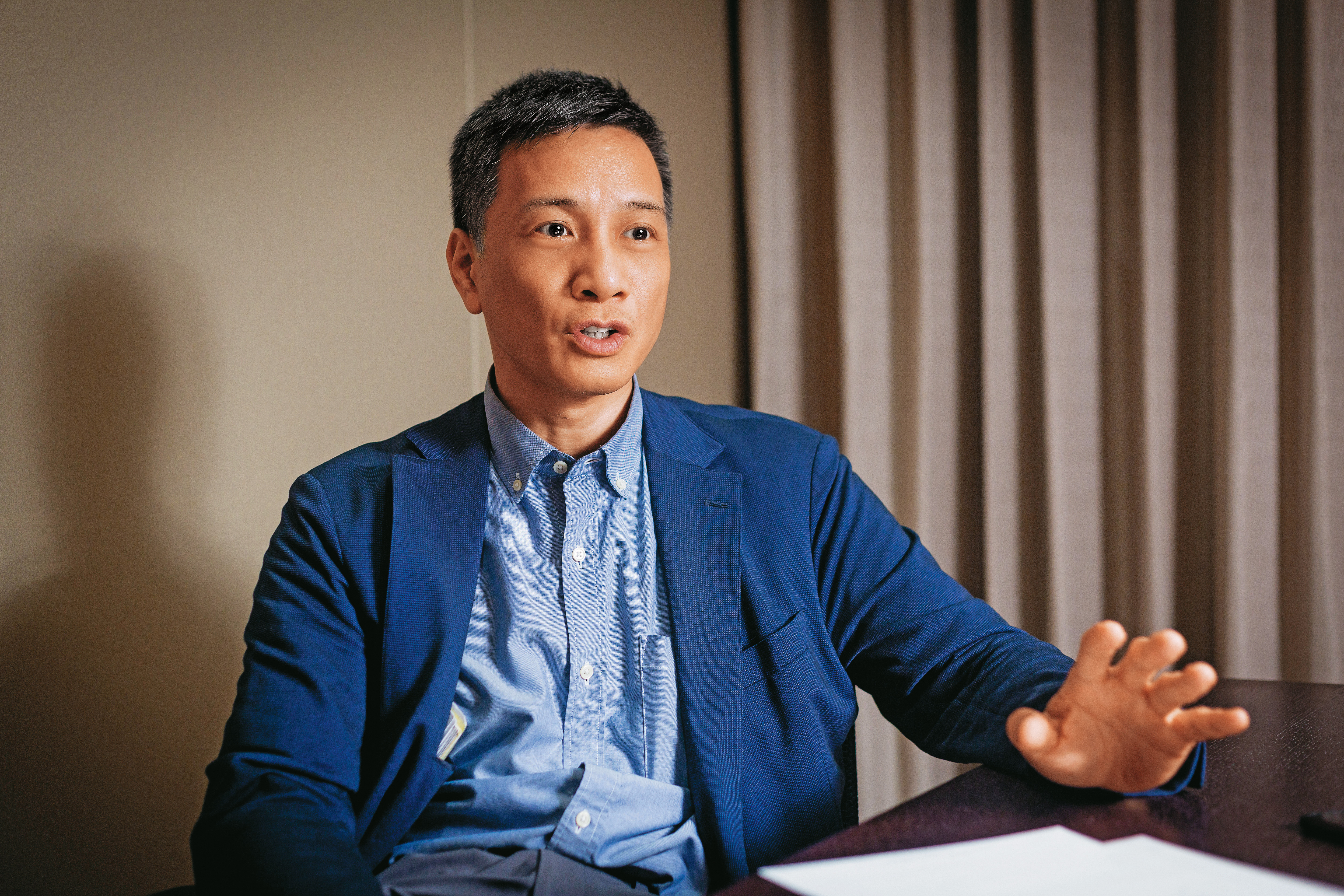 東元第三代少主黃育仁上週三接受本刊專訪，大談東元切入電動車市場願景。