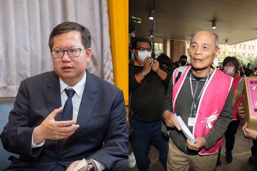 桃園市長鄭文燦(左)今稱藻礁是政府在保護,對此「珍愛藻礁公投」領銜人潘忠政(右)則回應政府本來就應該保護。(本刊資料照)