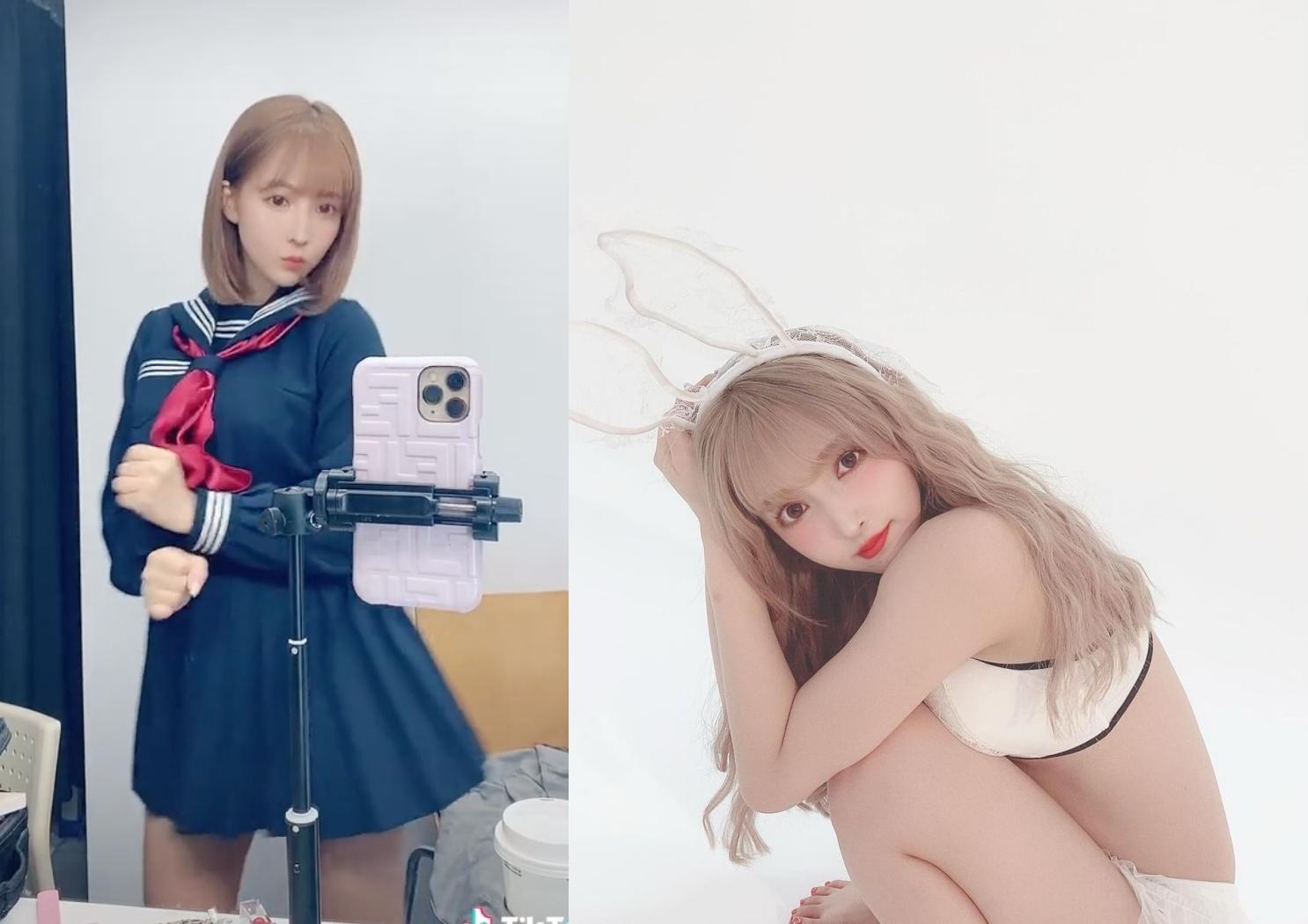 AV女優三上悠亞的TikTok影片引起網友討論。(翻攝三上悠亞 TikTok、IG)