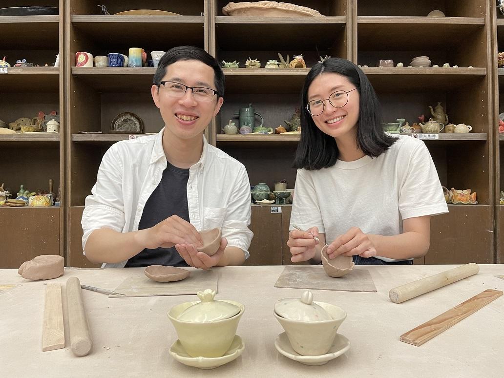 「陶茶之旅」參與者可以手作完成1組蓋碗。(新北市立鶯歌陶瓷博物館提供)