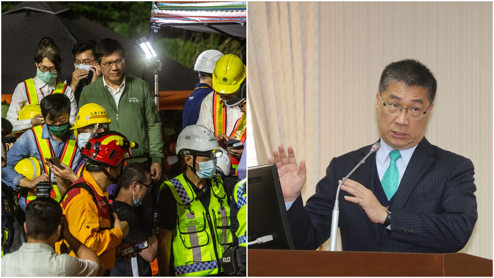 徐國勇（右）還原與林佳龍前往花蓮途中與林佳龍（左）的對話。（本刊資料照）