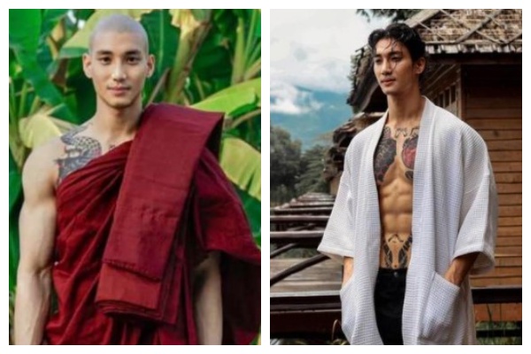 被稱為「地表最帥和尚」的白因被緬甸軍方以「散播謠言罪」逮捕。（翻攝自Paing Takhon IG）