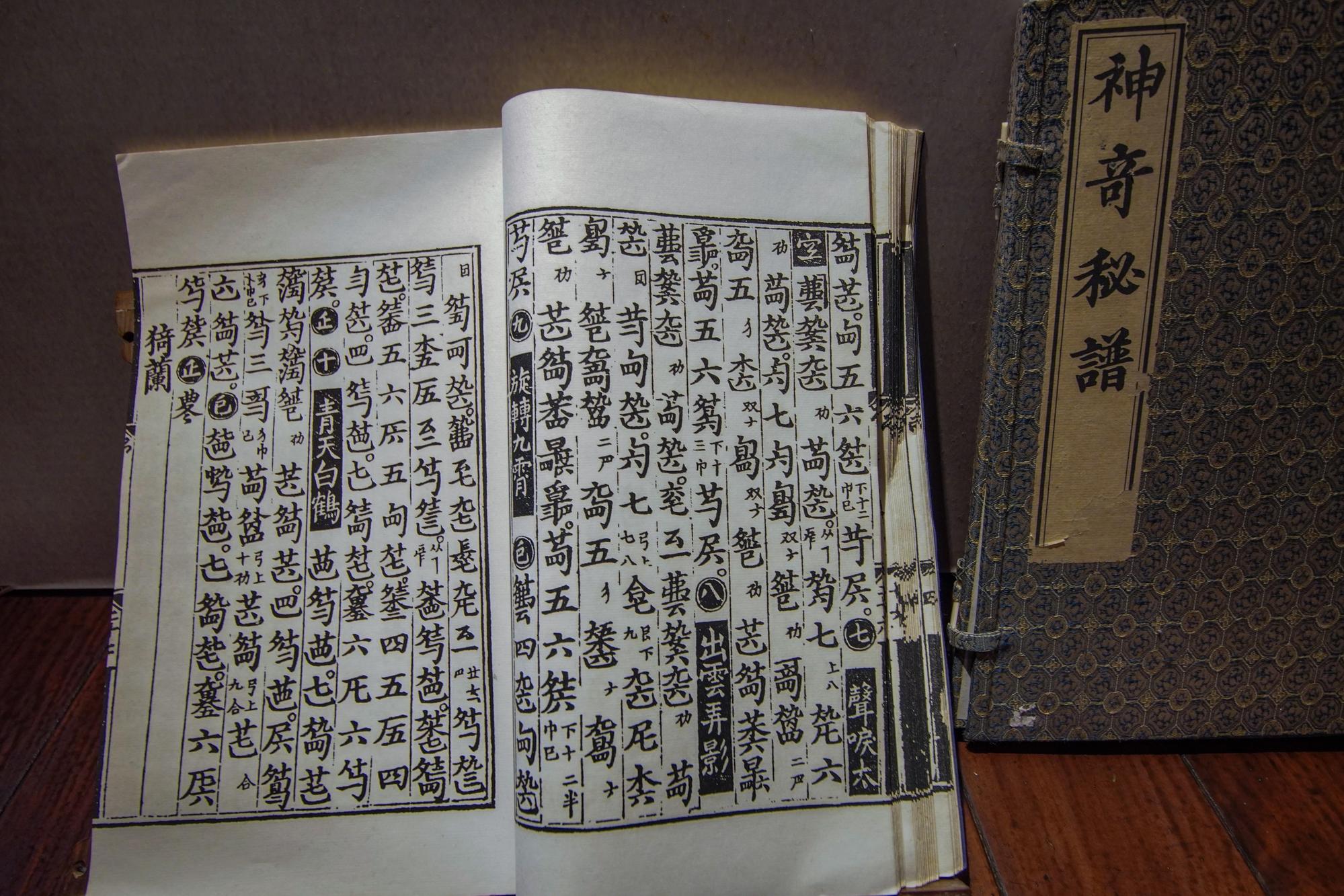 古琴的琴譜並非五線譜,而是文字譜。