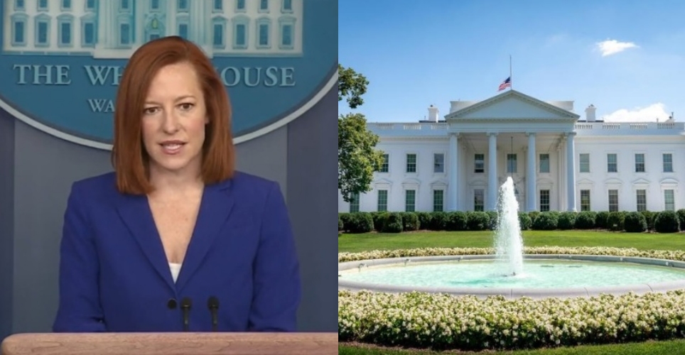 一名網友偽裝成記者，成功取得美國白宮發言人莎琪（Jen Psaki）的個人財務報告。（翻攝自美國白宮發言人莎琪推特、白宮臉書）