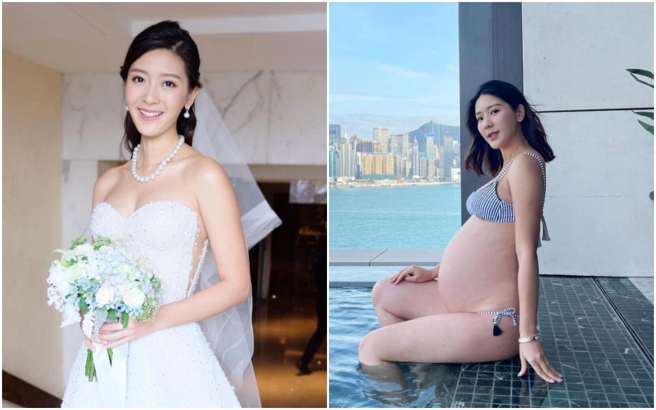 余香凝貼出超大孕肚照,有網友猜測是「三胞胎」。(翻攝自余香凝IG)