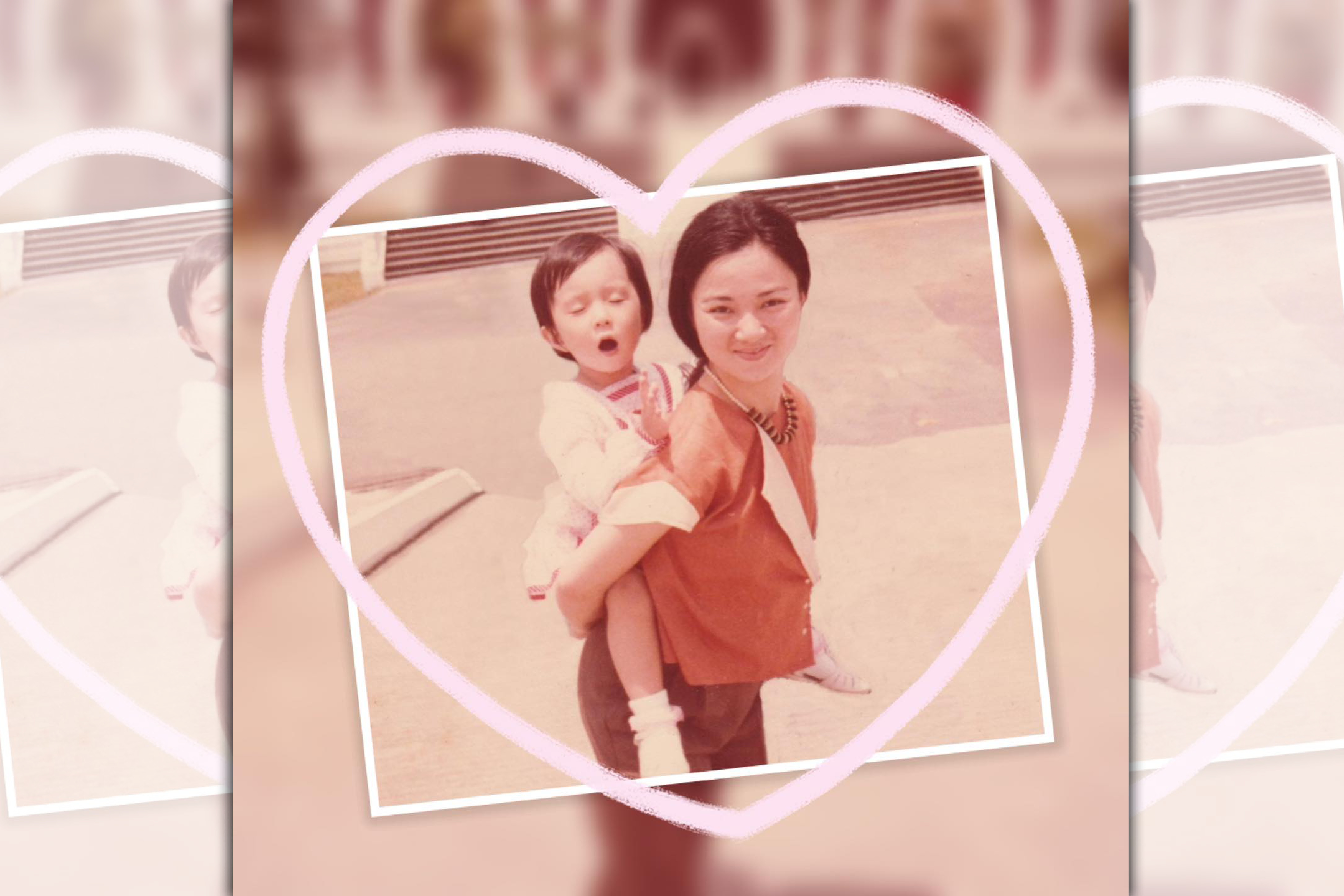 白冰冰（右）今在臉書分享母女昔日合照。（翻攝白冰冰臉書）