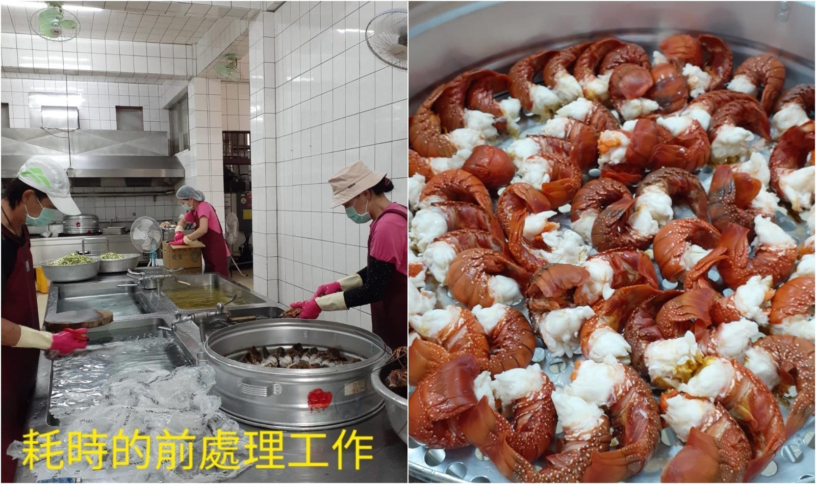 雲林南陽國小的營養午餐竟然有新鮮龍蝦入菜,許多網友直呼相當羨慕。(翻攝雲林縣北港鎮南陽國小臉書)