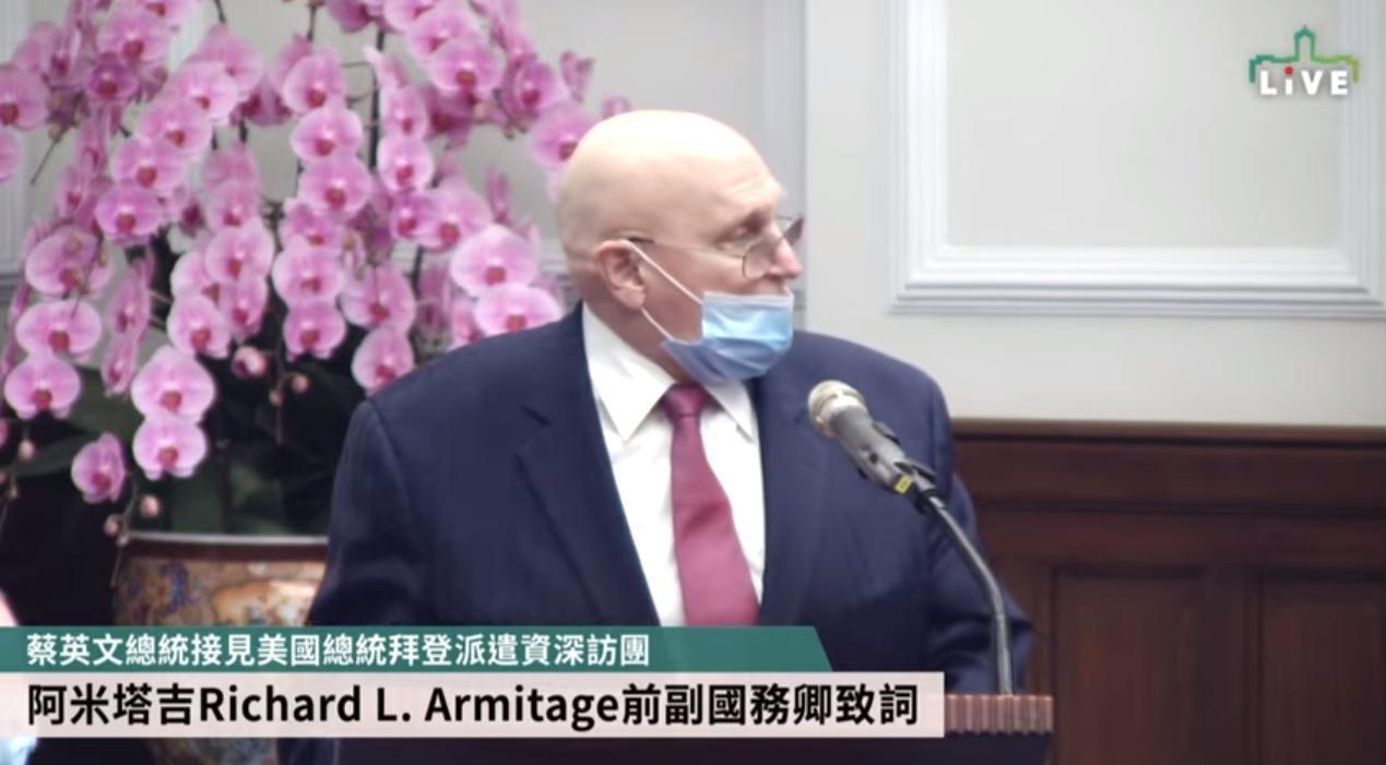 阿米塔吉表示，保證拜登政府就是單純的想對台建立強健的支持。（翻攝自總統府YouTube頻道／總統府提供）