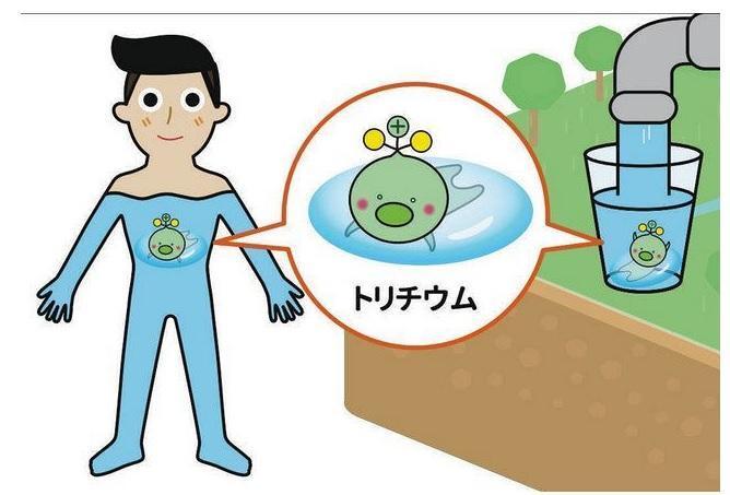 復興廳製作Q版放射性物質「氚」文宣,遭民眾罵爆。(翻攝東京新聞網網站)