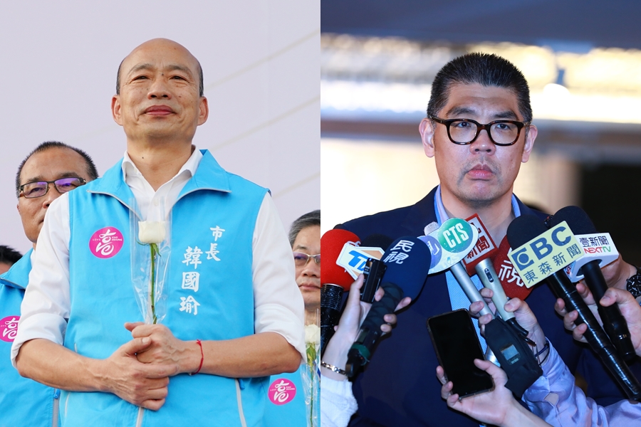 外傳韓國瑜（左）將會在月底決定是否參選黨主席，而連勝文（右）則稱確定參選，就會辭去智庫副董的職位。（本刊資料照）