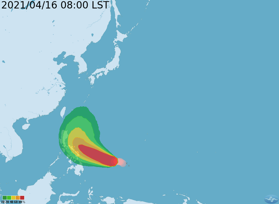 舒力基在今早轉為中颱,但不會為台灣帶來水氣。(翻攝自中央氣象局官網)