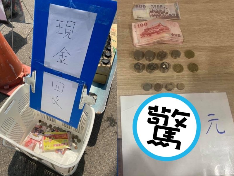 媽祖遶境驚見「現金回收」，5天回收金額也曝光。（翻攝自白沙屯媽祖全球徒步聯誼會臉書）