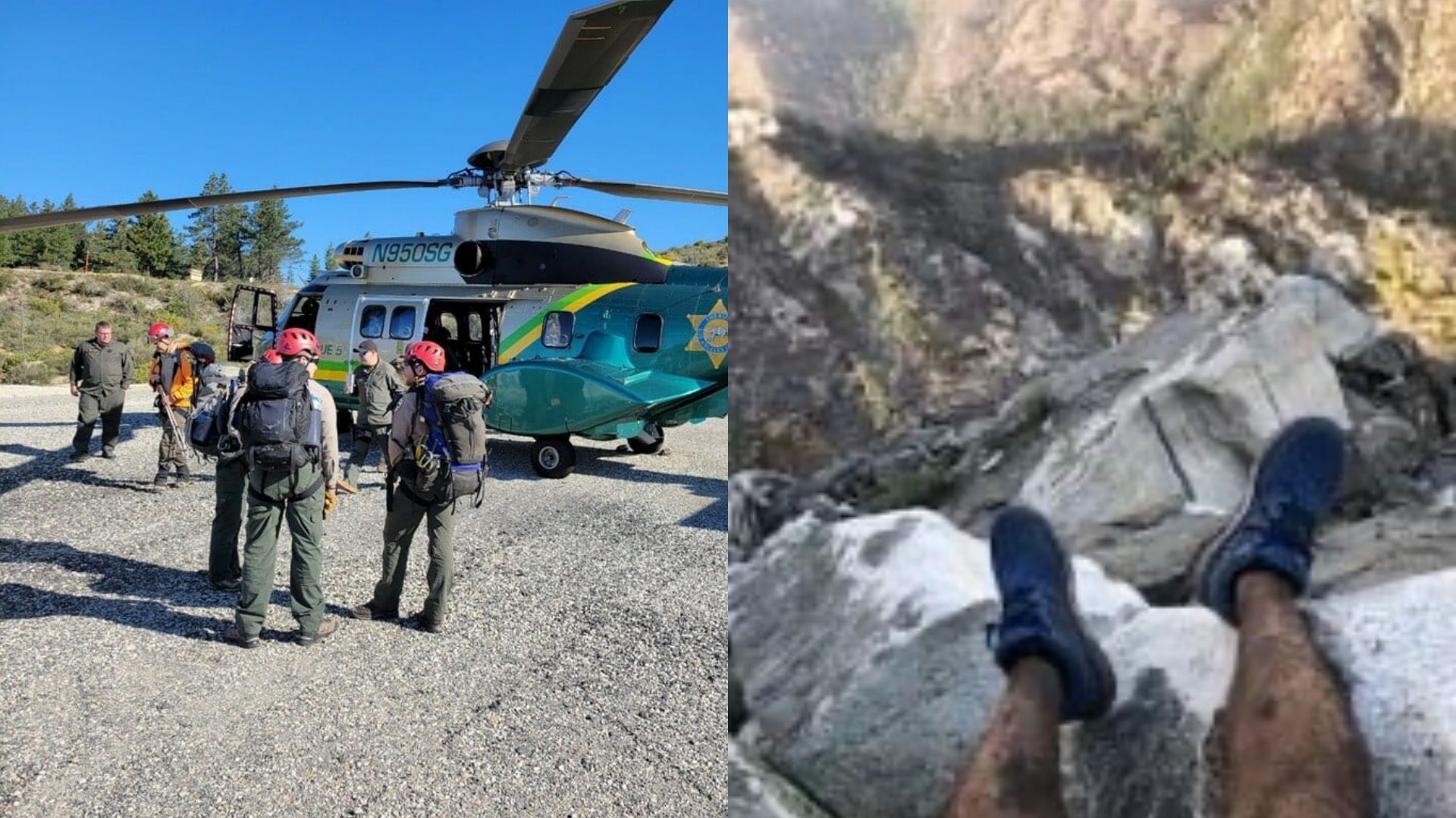 登山客迷路後拍下周邊景色,神通廣大的網友找出位置即時救援。(翻攝自Los Angeles County Sheriff's Department臉書)