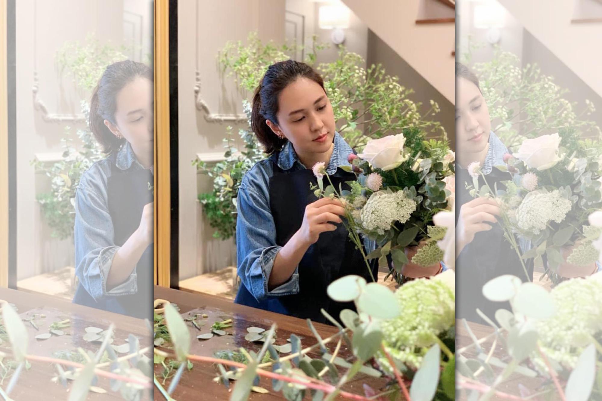 朱芯儀透露最近愛上花藝。(翻攝朱芯儀臉書)