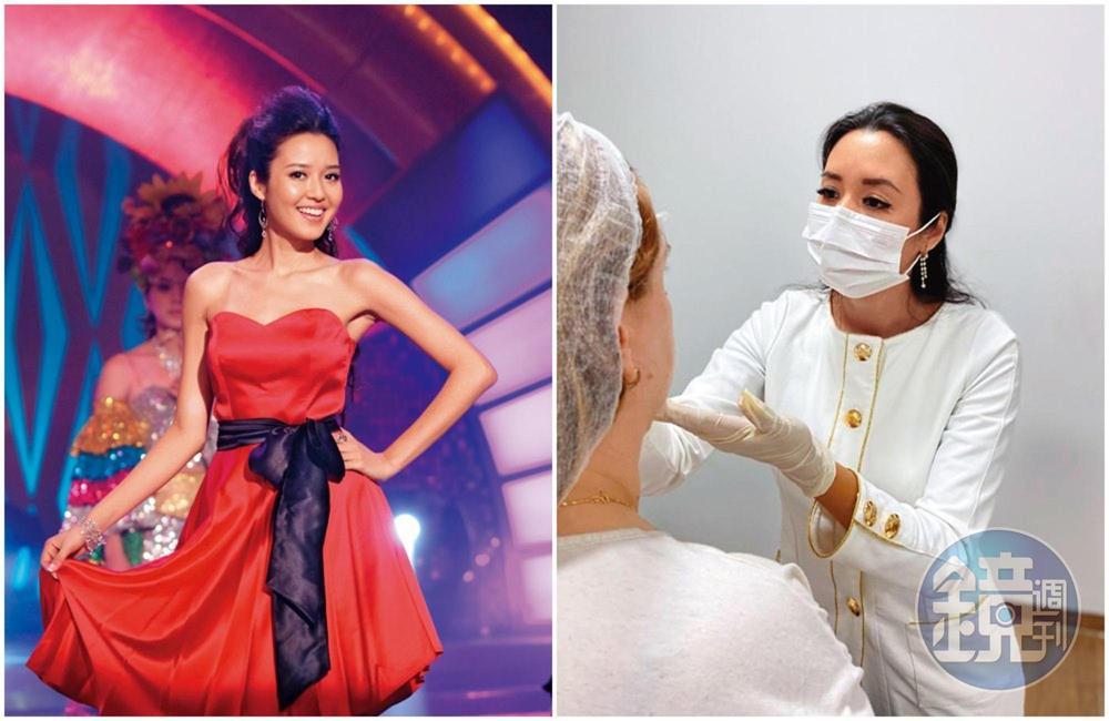 名模Liz曾於台灣紅極一時(左圖,本刊資料照),離開台灣演藝圈後,回巴拉圭結婚並念醫學,目前已是一位整形醫師。(右圖,Liz提供)