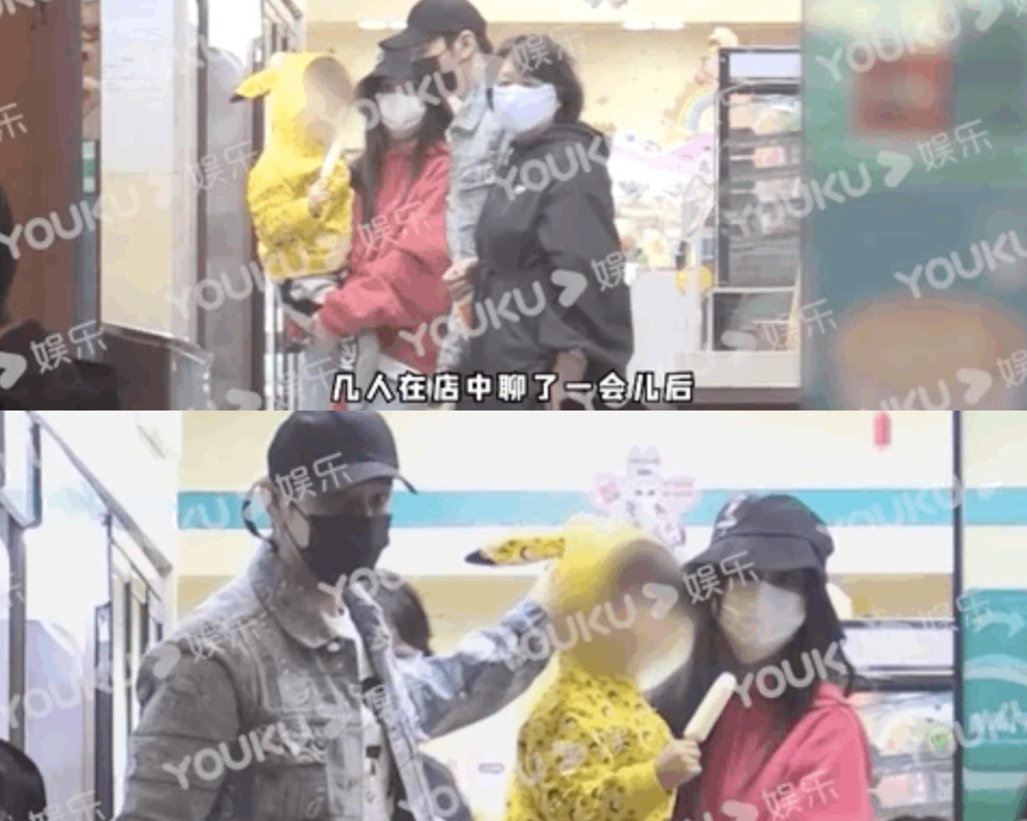 黃曉明罕見與妻子Angelababy同框,原來是一起帶兒子赴醫院疑似就醫。(微博圖片)