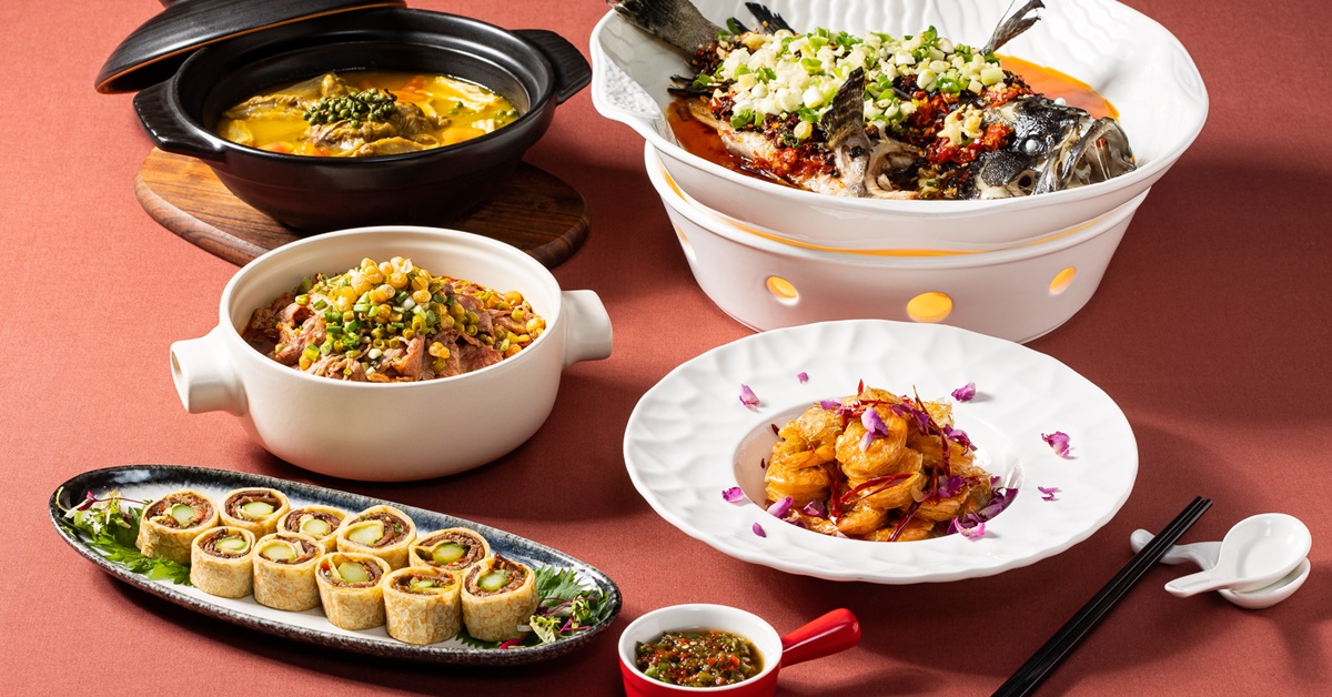 國賓川菜廳這次推出「重慶小牛」、「酸酸雞」等菜色，除了麻、辣，更以酸辣口感喚醒味蕾、增添菜色層次感。