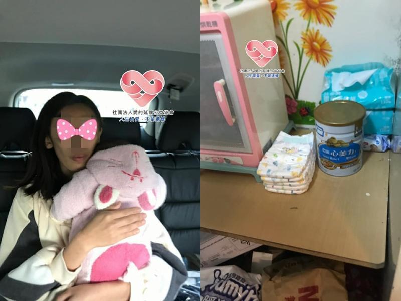 一名輕度智能障礙的女子產後無力扶養，將所領補助全用在奶粉跟尿布錢上。（翻攝自社團法人愛的延續公益協會臉書）