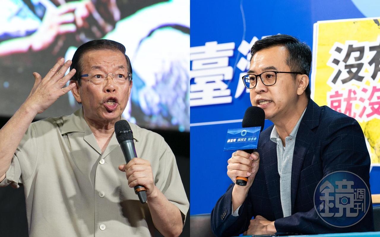 謝長廷(左)稱「台灣核廢水也排入海」遭原能會打臉,黃子哲(右)表示已舉報假消息。(本刊資料照)