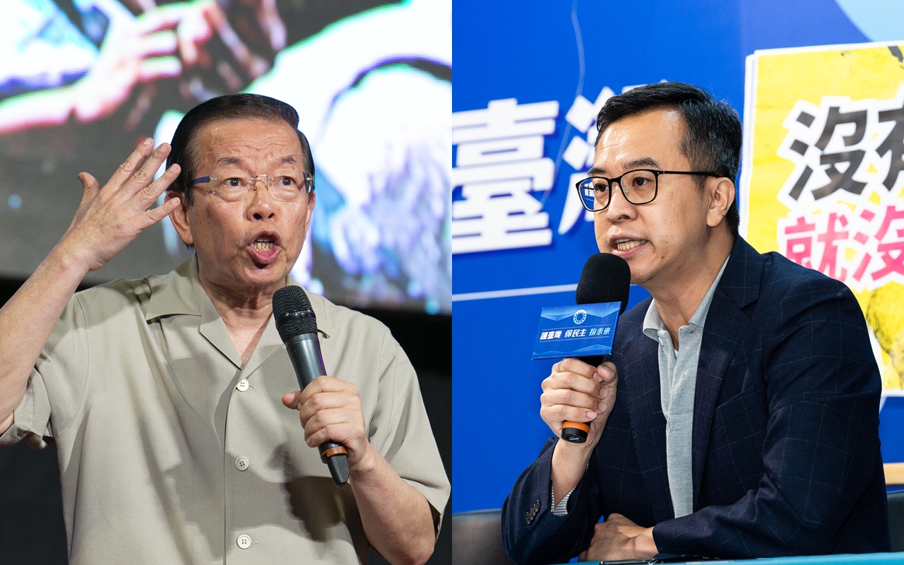 謝長廷（左）稱「台灣核廢水也排入海」遭原能會打臉，黃子哲（右）表示已舉報假消息。（本刊資料照）