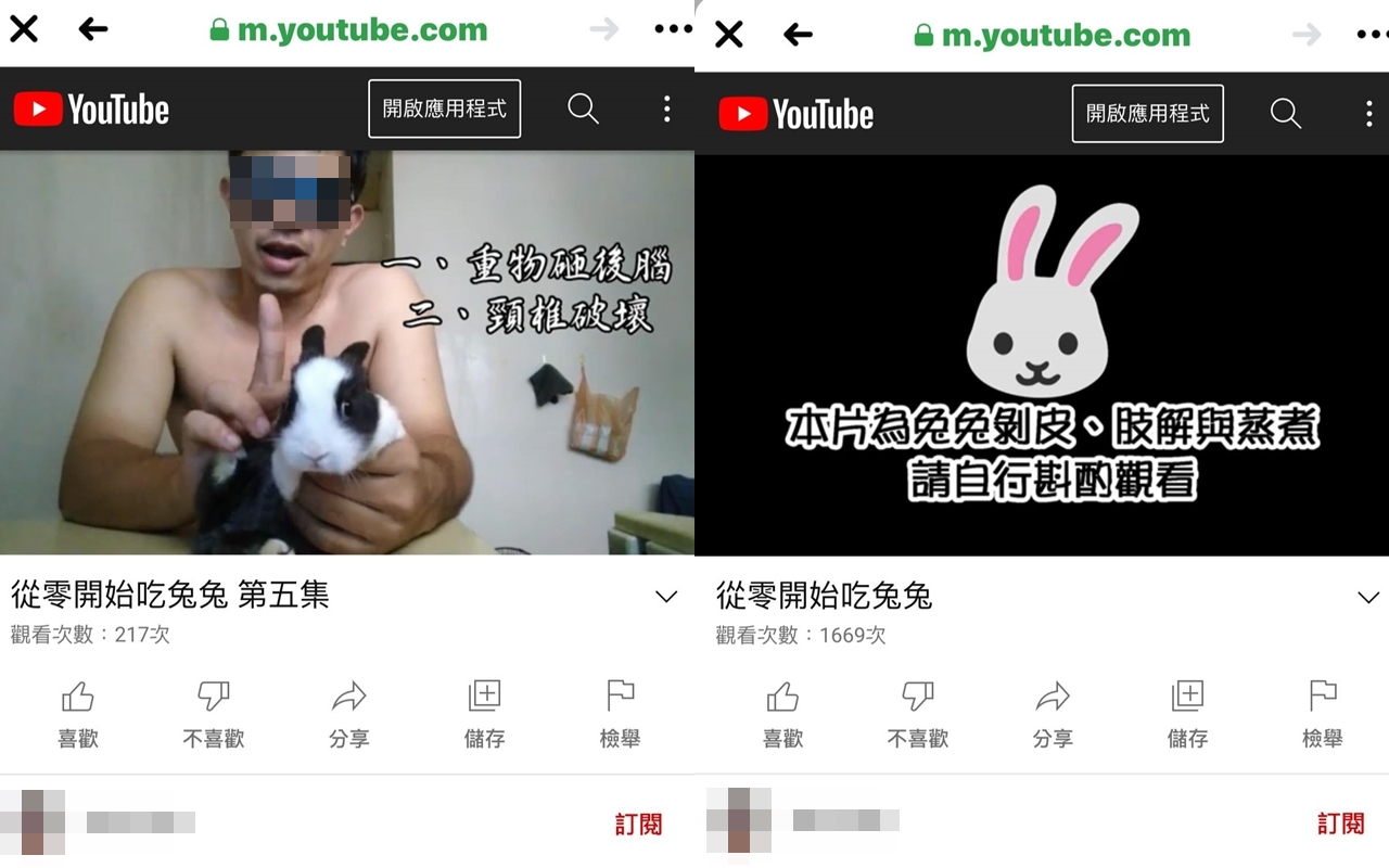 一名男子上傳宰殺兔子的影片，並在片中教學殺兔方法，引起撻伐。（翻攝自邵柏虎臉書）
