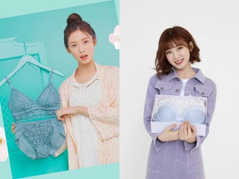「Oh My Girl」Arin拍攝的內衣代言照中,展現較為清純可人的風格。(翻攝自韓國論壇The Qoo)