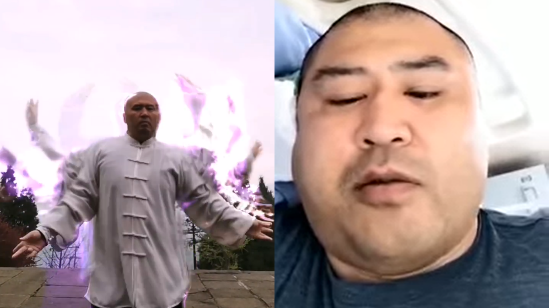 中國大陸太極掌門人魏雷,在健身房與教練爆發肢體衝突。(翻攝自微博)