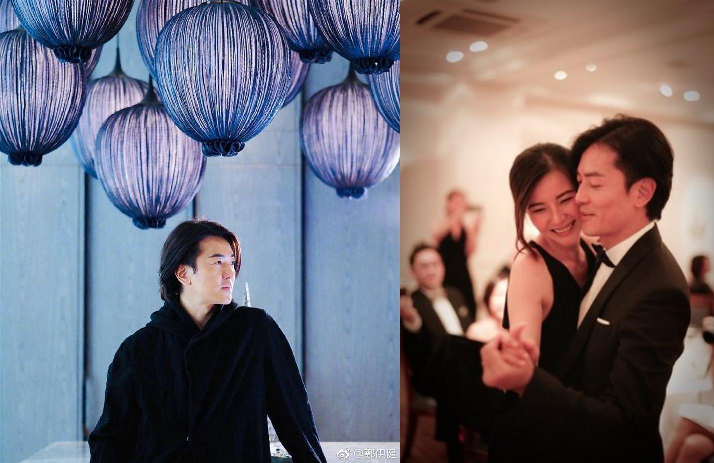 鄭伊健近年深居簡出,偶有巡迴演唱吸金。情事一直受矚目的他,情定老婆蒙嘉慧。(左圖翻攝自鄭伊健微博、右圖翻攝自新浪娛樂)