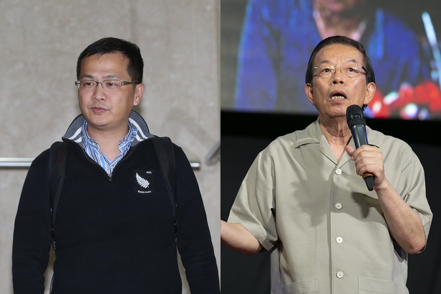 謝長廷（右）因被羅智強（左）指稱害死大阪辦事處處長蘇啟誠而提告，不過最終敗訴。（本刊資料照）
