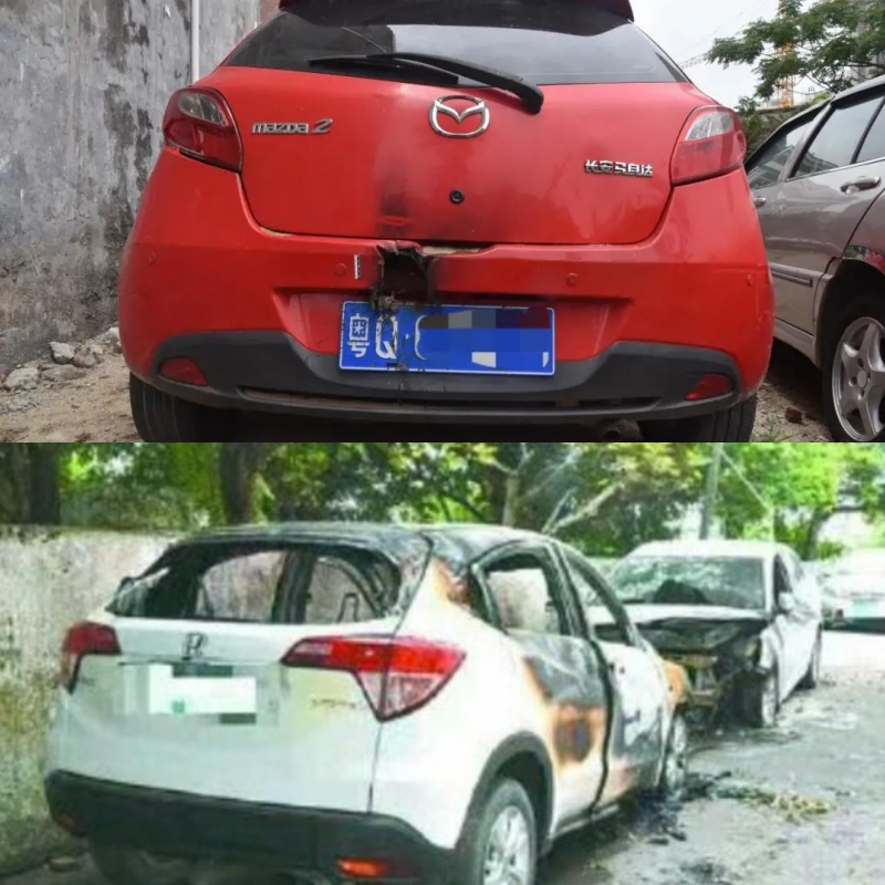 這名10歲男童看到電視上車子爆炸的場面覺得十分刺激,因而燒了3台車子,甚至還承認早就有放火經驗。(翻攝自環球網、新浪網)
