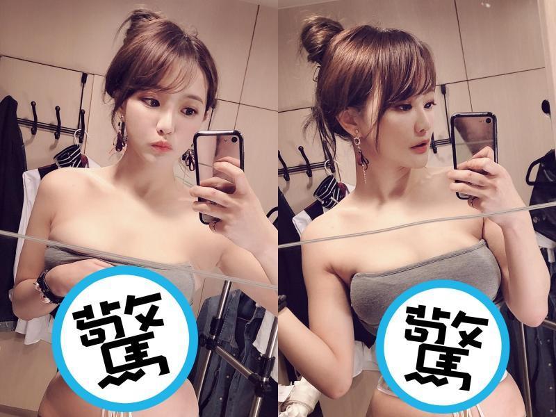 「南半球女王」周荀在臉書上分享穿馬甲的驚人螞蟻腰照片。(翻攝自周荀/DenKa臉書)