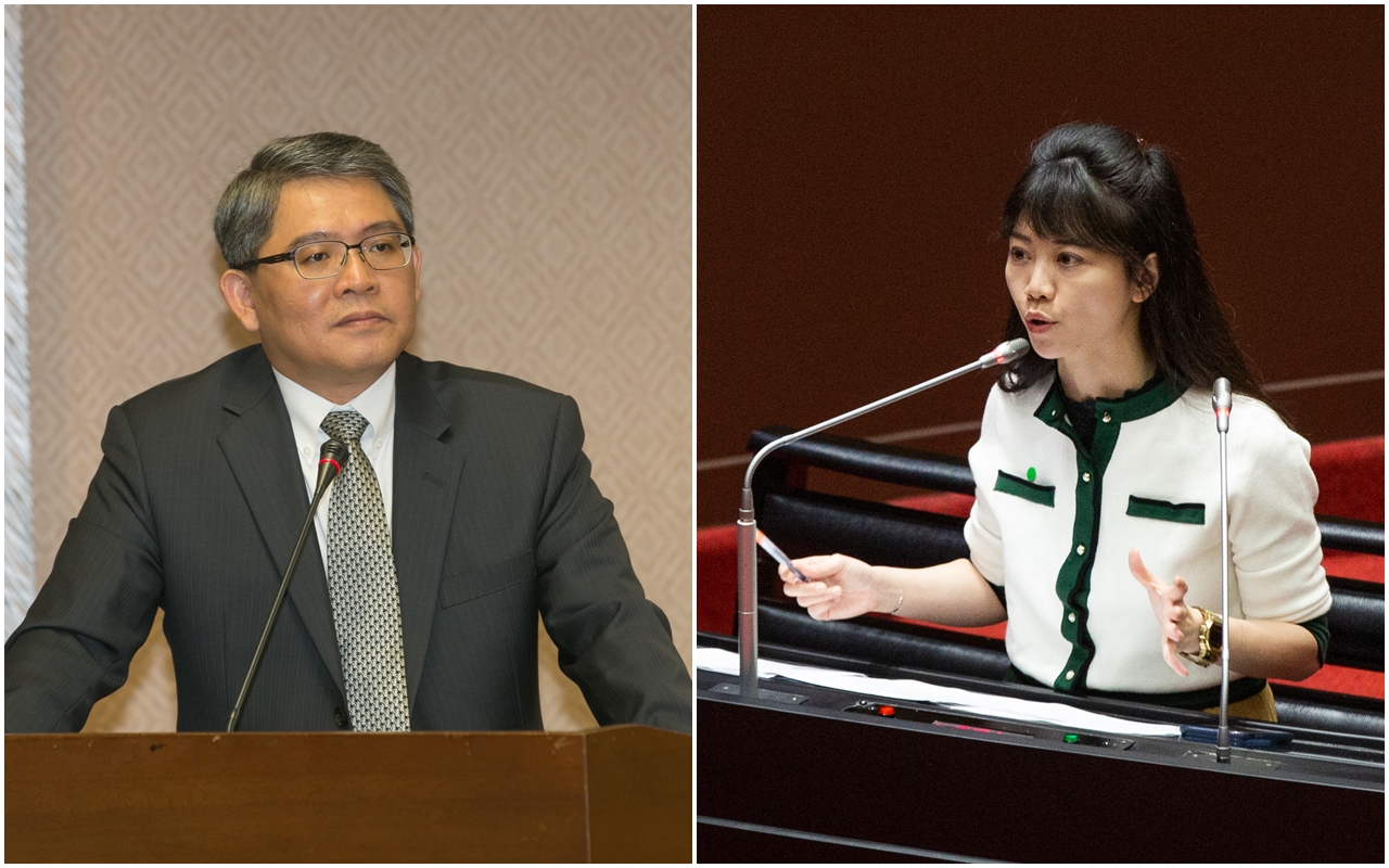 高嘉瑜（右）質疑內政部對建商免容積一事放水，花敬群（左）不滿回應，別把正常東西說的很惡質，「沒有機電、電梯，妳上樓用飛的嗎？」（合成照／本刊資料照）