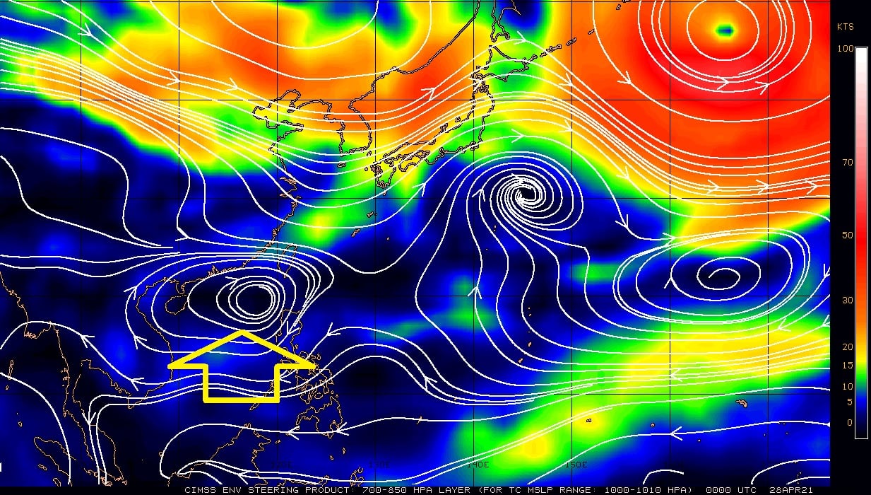 鄭明典po出預測照片，指難得失蹤一陣子的頑固高氣壓系統又出現！（翻攝自鄭明典臉書／CIMSS）