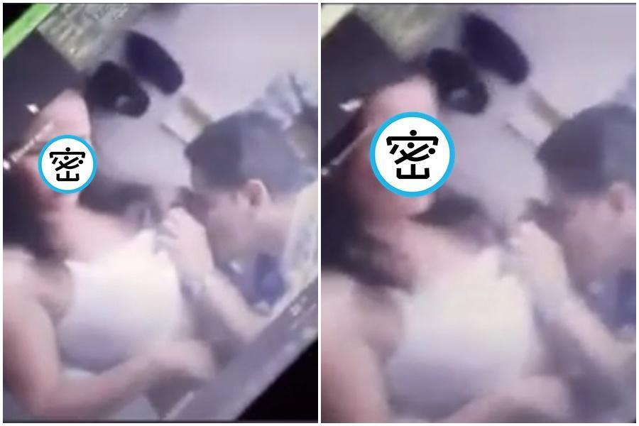 男老師與妻子親熱的畫面被學生看光,影片更在網路上瘋傳。(翻攝自推特)