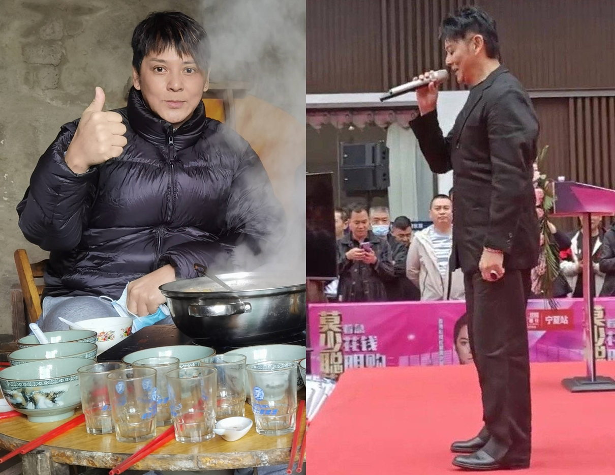 60歲的莫少聰近年長居大陸，以直播及接商演維持生活。（莫少聰微博、香港TVB資訊台微博）