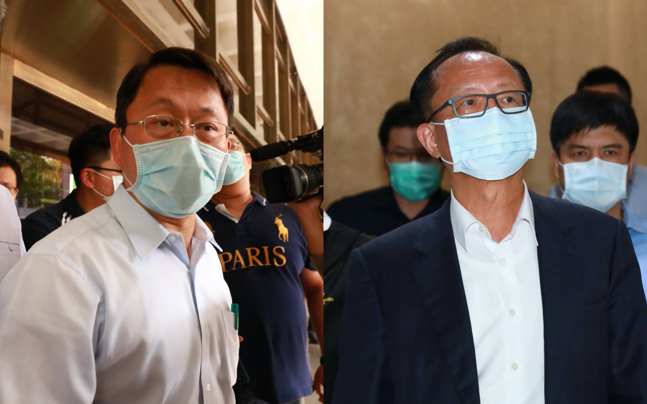 前松山分局長林志誠（左）與北市警局長陳嘉昌（右）今日赴地檢署說明。