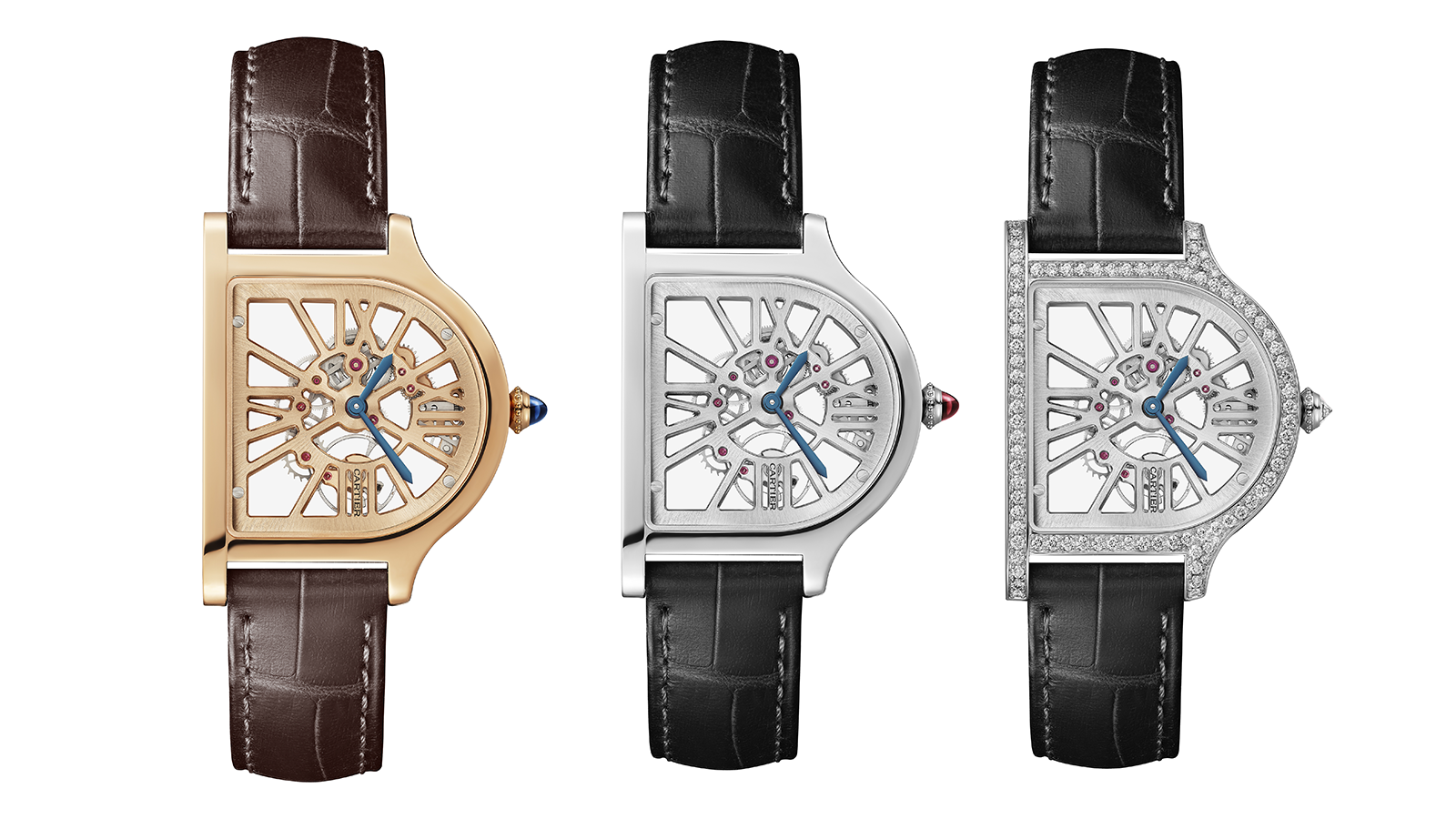 Cloche de CARTIER｜錶徑37.15 x 28.75mm／18K玫瑰金或鉑金或鉑金鑲鑽材質／9626 MC手上鏈機芯／時、分指示／限量50只／建議售價NT$ 1,800,000（玫瑰金）、NT$ 2,050,000（鉑金）、NT$ 2,400,000（鉑金鑲鑽）
