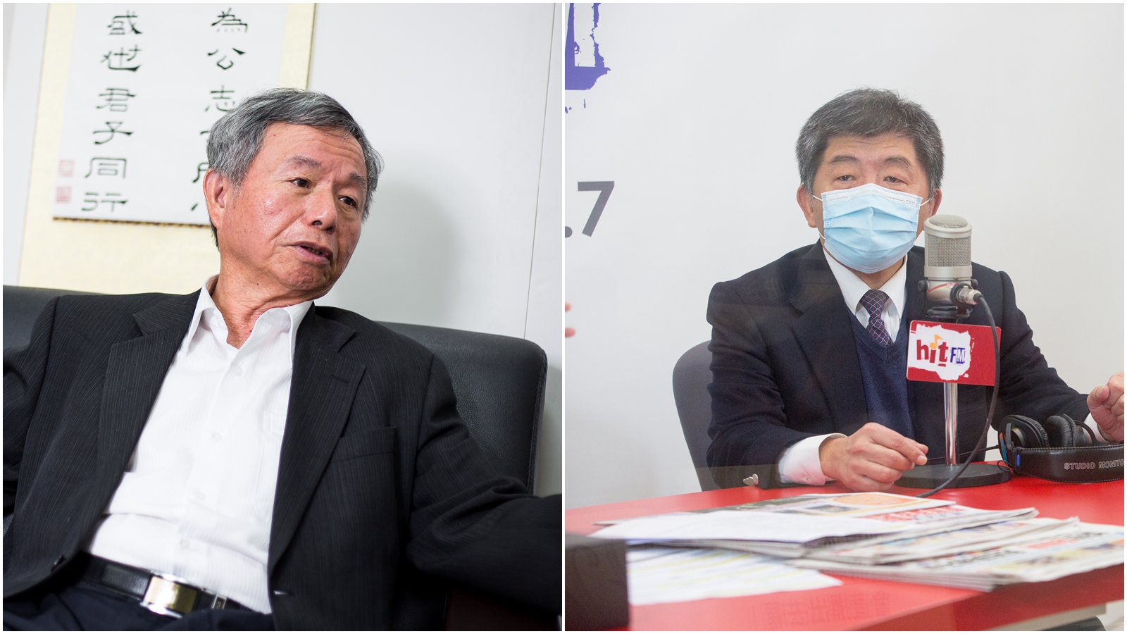 楊志良（左）批評華航事件是因「政策錯誤」，陳時中（右）直言「評論可以，但不能說錯誤。」（本刊資料照）