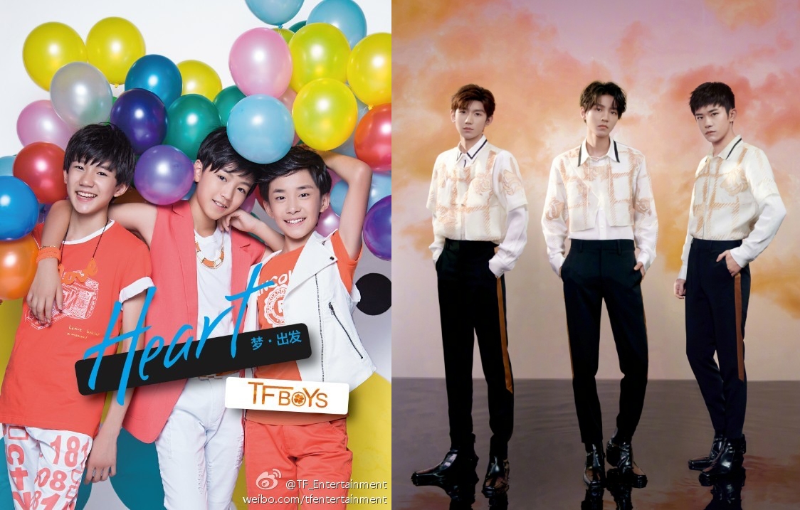 TFBOYS出道時,成員平均年齡才12歲。(照片左起王源、王俊凱與易烊千璽)(翻攝TFBOYS微博)