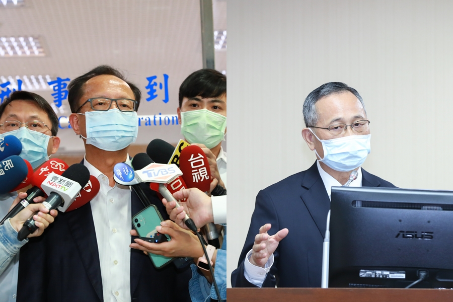 警政署長陳家欽（右）表示，要北市警局長陳嘉昌（左）交出手機給北檢鑑識還原調閱通聯紀錄只是建議。（本刊資料照）