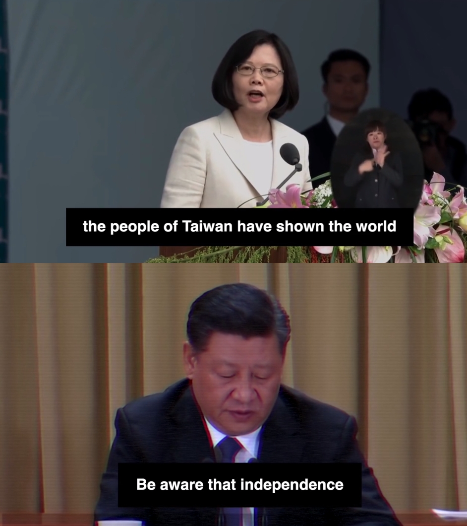 HFX製作獲獎影片,剪輯了習近平稱「台獨只會給台灣帶來深重禍害」與蔡英文稱「我們不會貿然升高對抗也不會屈從」的片段,肯定台灣無懼中國的脅迫。(翻攝自Halifax The Forum twitter)