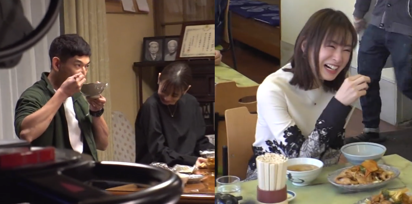 北川景子經常在拍攝現場因瑛太突如其來的即興演出笑場NG。（翻攝自TBS）