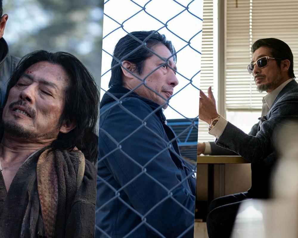 不管是電玩題材的《真人快打》（左起）、日本公害《惡水真相》、還是活屍題材《活屍大軍》，真田廣之堪稱是近年作品大量曝光的日本演員。（華納兄弟、采昌國際、Netflix提供）